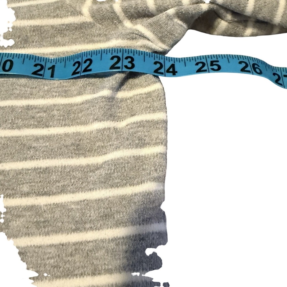 Nautica Womens XXL Grey White Striped 3/4 Sleeve Boat Neck Top Contrast Trim - Picture 6 of 7